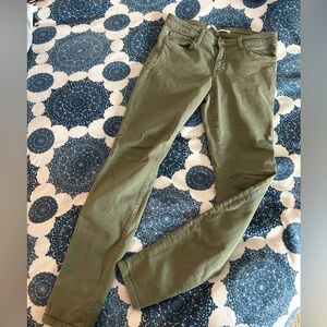Joes Jeans Army Green low rise skinny
